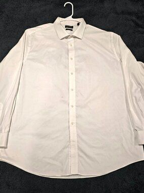 Lauren Ralph Lauren White Dress Shirt Mens 19 36/37 Tall Stretch Button Down